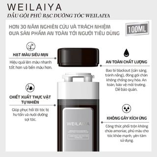 Dầu Gội Phủ Bạc Dưỡng Tóc Weilaiya (Hộp 100ml kèm túi giấy)