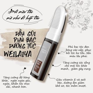 Dầu Gội Phủ Bạc Dưỡng Tóc Weilaiya (Hộp 100ml kèm túi giấy)
