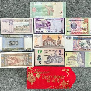 Sỉ Bộ Tiền 10 Tờ 10 Nước, Quốc Gia Khác Nhau - Thích Hợp Làm Quà Tặng, Sưu Tầm, Kỉ Niệm, Lì Xì Tết giá sỉ - giá bán buôn