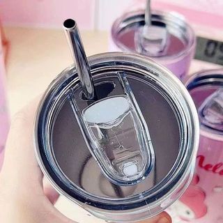 LY GIỮ NHIỆT KUROMI 600ML KÈM ỐNG HÚT