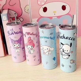 LY GIỮ NHIỆT KUROMI 600ML KÈM ỐNG HÚT