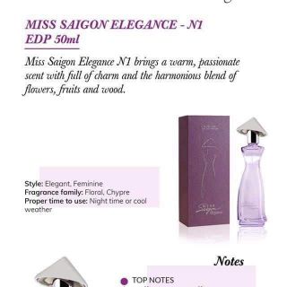 Nước hoa cao cấp Miss Saigon Elegance Amethyst N1 50ml màu tím