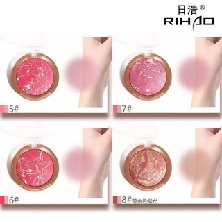 Má hồngRIHAO Blush Tự Nhiên Làm Sáng Da Tông Màu Làm Nổi Bật Trang Điểm