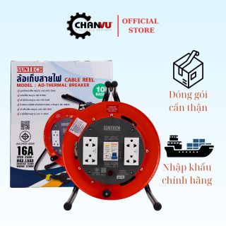 Ổ Cắm Rulo tròn quay tay, Ổ cắm Điện Kéo Dài chuyên dụng SUNTECH AC1520 - Dây 20m, Công Suất 2200W