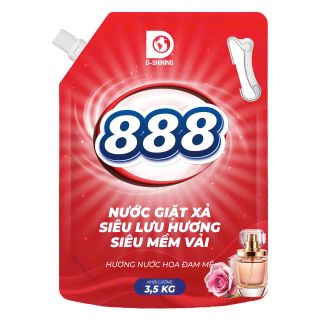 Nước Giặt Xả 888 Hương Nước Hoa Đam Mê túi 3,2kg