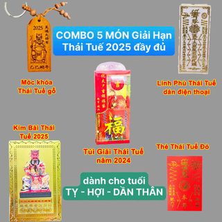Combo Thái Tuế 2025 - Túi Thái tuế- Kim bài thái tuế - Móc khóa thái tuế - Phù thái tuế - Thẻ thái tuế đỏ- giá sỉ, giá buôn bán