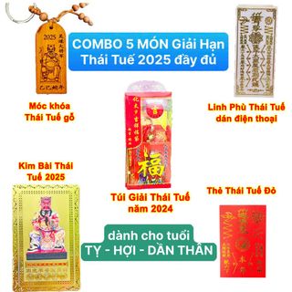 Combo Thái Tuế 2025 - Túi Thái tuế- Kim bài thái tuế - Móc khóa thái tuế - Phù thái tuế - Thẻ thái tuế đỏ- giá sỉ, giá buôn bán