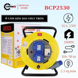 Ổ Cắm Rulo tròn, quay tay, kéo Dài SUNTECH BCP1520 và BCP2530, An Toàn Cho Công Xưởng và Nhà Máy
