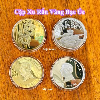 Cặp Xu Úc Rắn Vàng Bạc Không Hộp- giá sỉ, giá buôn bán