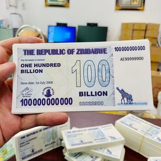 Sỉ Tiền 100 Tỷ Dollars Zimbabwe Lưu Niệm Lì Xì Tết- Mệnh Giá Siêu Khủng, Bảo An Dạ Quang giá sỉ - giá bán buôn