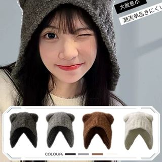 Mũ len nữ Bluehope tai gấu thời trang buộc dây hàn quốc