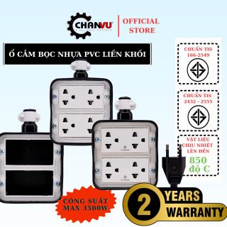 Ổ cắm điện không dây bọc nhựa PVC liền khối SUNTECH, 4 ổ cắm, Công suất 3600W, nhập khẩu Thái Lan giá sỉ
