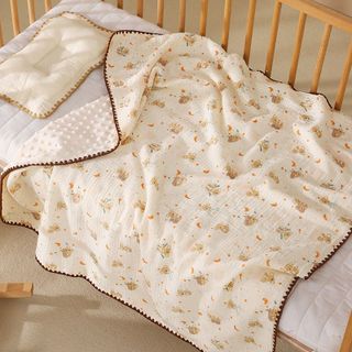 Chăn Xô Muslin Hạt Đậu Cho Bé Sơ Sinh Xuất Hàn, Hoạ Tiết Xinh Xắn, Mềm Mịn, Ấm Áp