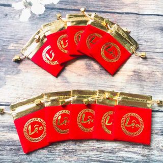 [Giá Sỉ] Túi Gấm Nhung Chữ Lộc Lớn 10x13cm - Màu Đỏ Dây Rút May Mắn giá sỉ - giá bán buôn