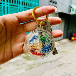 MÓC KHÓA XU TỨ LINH MẠ BẠC giá sỉ - giá bán buôn