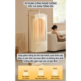 Máy Sấy Quần Áo Treo Tường - 2 Chế Độ Sấy,Công Nghệ Khử Trùng 3D, Gấp Gọn Tiện Lợi