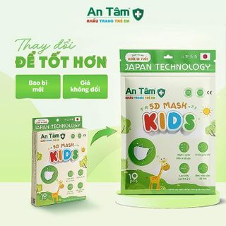 Khẩu Trang Y Tế Cho Bé 5D Mask Vải Không Dệt Kháng Khuẩn Chống Bụi, Chống Khuẩn, Chính Hãng An Tâm (Hộp 10 cái) giá sỉ