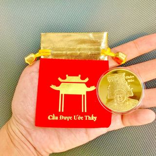 Xu Bà Chúa Châu Đốc Mạ Vàng kèm túi gấm Phúc, Lộc. -Gía sỉ, giá buôn bán, lì xì Tết.