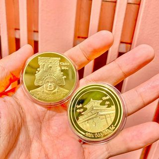 Xu Bà Chúa Châu Đốc Mạ Vàng kèm túi gấm Phúc, Lộc. -Gía sỉ, giá buôn bán, lì xì Tết.