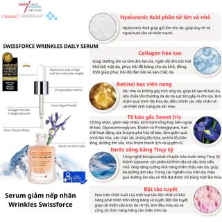 Serum Wrinkles Elasticity & Fine Lines Daily Swissforce- 𝐒𝐄𝐑𝐔𝐌 𝐆𝐈𝐀̉𝐌 𝐍𝐄̂́𝐏 𝐍𝐇𝐀̆𝐍 𝐖𝐑𝐈𝐍𝐊𝐋𝐄𝐒