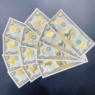 Sỉ Tờ Tiền 2 đô mạ vàng 12 con giáp giá sỉ - giá bán buôn, lì xì Tết.