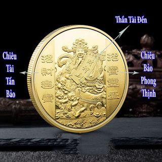 SỈ ĐỒNG XU THẦN TÀI MẠ VÀNG - GIÁ BUÔN BÁN TẶNG KÈM TÚI GẤM ĐỎ, lì xì Tết. giá sỉ - giá bán buôn