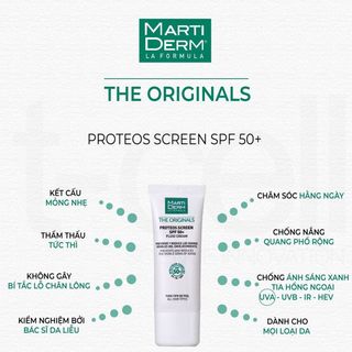 KEM CHỐNG NẮNG PHỔ RỘNG TOÀN DIỆN NGỪA LÃO HÓA, PHÒNG CHỐNG NÁM QUAY LẠI - MARTIDERM THE ORIGINALS PROTEOS SCREEN SPF50+ FLUID CREAM