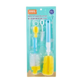 Cọ Rửa Bình Sữa Và Núm Ti 6 Chi Tiết, Cọ Rửa Bình Đa Năng 6 Trong 1