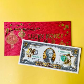 Tiền 2 đô mạ vàng thần tài, lì xì Tết. giá sỉ - giá bán buôn