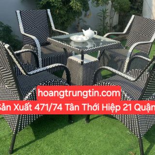 Bàn ghế Nhựa Giả Mây cafe cao cấp ngoài trời ghế mây cho Resort giá rẻ