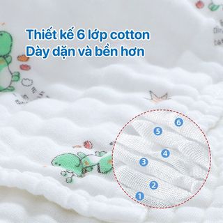 Set 5 Khăn Xô Nhăn 6 Lớp 100% Cotton Siêu Mềm, Khăn Xô Sữa Đa Năng Cho Bé Xuất Khẩu