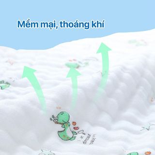 Set 5 Khăn Xô Nhăn 6 Lớp 100% Cotton Siêu Mềm, Khăn Xô Sữa Đa Năng Cho Bé Xuất Khẩu