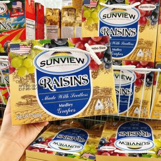 Nho Raisins Nhập Mỹ Hộp Giấy Màu Vàng 500G