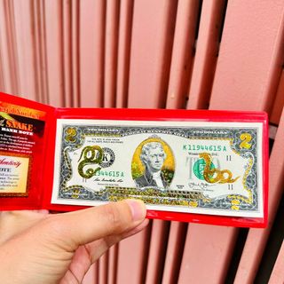 Bộ Tiền 2 USD Con Rắn Mạ Vàng 3D Làm Quà Tặng, Sưu Tầm, Trang Trí Siêu Đẹp, Quà Tết Độc 2025, sỉ giá tốt