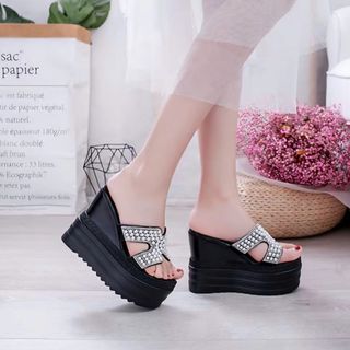 DÉP XUỒNG H NGỌC 12CM DÒNG HÀNG CAO CẤP DA XỊNN