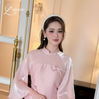 SÉT ÁO DÀI TAPTA PHỐI OGANRA ĐÓNG NÚT NGỌC SIÊU XINH CHO BẠN GÁI