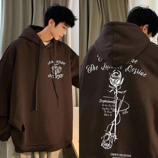 Áo hoodie in hoa hồng chất nỉ dày mịn freesize form rộng unisex