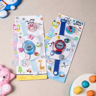 Đồng hồ trẻ em kèm sticker dễ thương