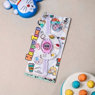 Đồng hồ trẻ em kèm sticker dễ thương