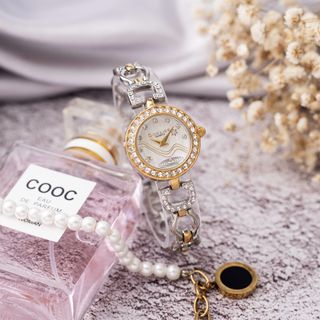 Đồng hồ nữ dây inox Bonaier 758 mặt tròn chính hãng đeo tay thời trang