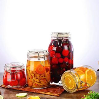 HŨ THỦY TINH TRÒN KHÓA CÀI 750ML - ĐỰNG THỨC ĂN, THỰC PHẨM ( THÙNG 36 C )