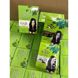 Hộp 10 Gói Dầu Gội Nhuộm Đen Tóc Thảo Dược Ylofang Olive