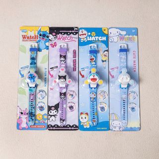 Đồng hồ điện tử đeo tay 3 cánh xoay đèn sáng cho bé