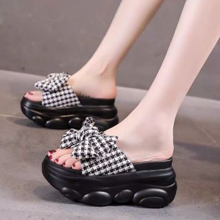 DÉP BM NƠ VẢI CARO XINH XẮN DÒNG HÀNG CAO CẤP