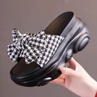 DÉP BM NƠ VẢI CARO XINH XẮN DÒNG HÀNG CAO CẤP