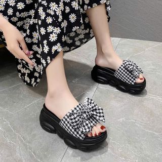 DÉP BM NƠ VẢI CARO XINH XẮN DÒNG HÀNG CAO CẤP