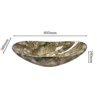 Chậu lavabo vân đá màu nâu vàng làm bằng sứ kiểu thuyền mã 601S