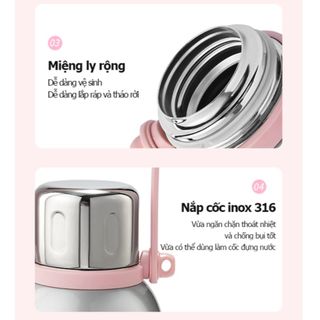 Bình giữ nhiệt TAFUCO 900ml Inox 316 Fashionista Outdoor Tumbler (hồng bạc, vàng xanh)