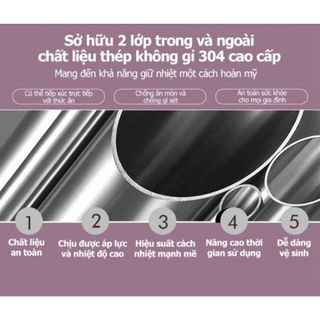 Bộ hộp cơm giữ nhiệt TAFUCO 1.5L Inox 304 + tặng kèm set muỗng đũa và túi giữ nhiệt