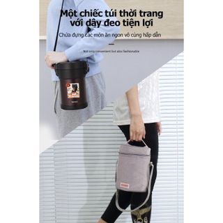 Bộ hộp cơm giữ nhiệt TAFUCO 1.5L Inox 304 + tặng kèm set muỗng đũa và túi giữ nhiệt